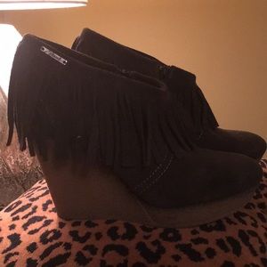 Fringe Suede Booties by Diesel